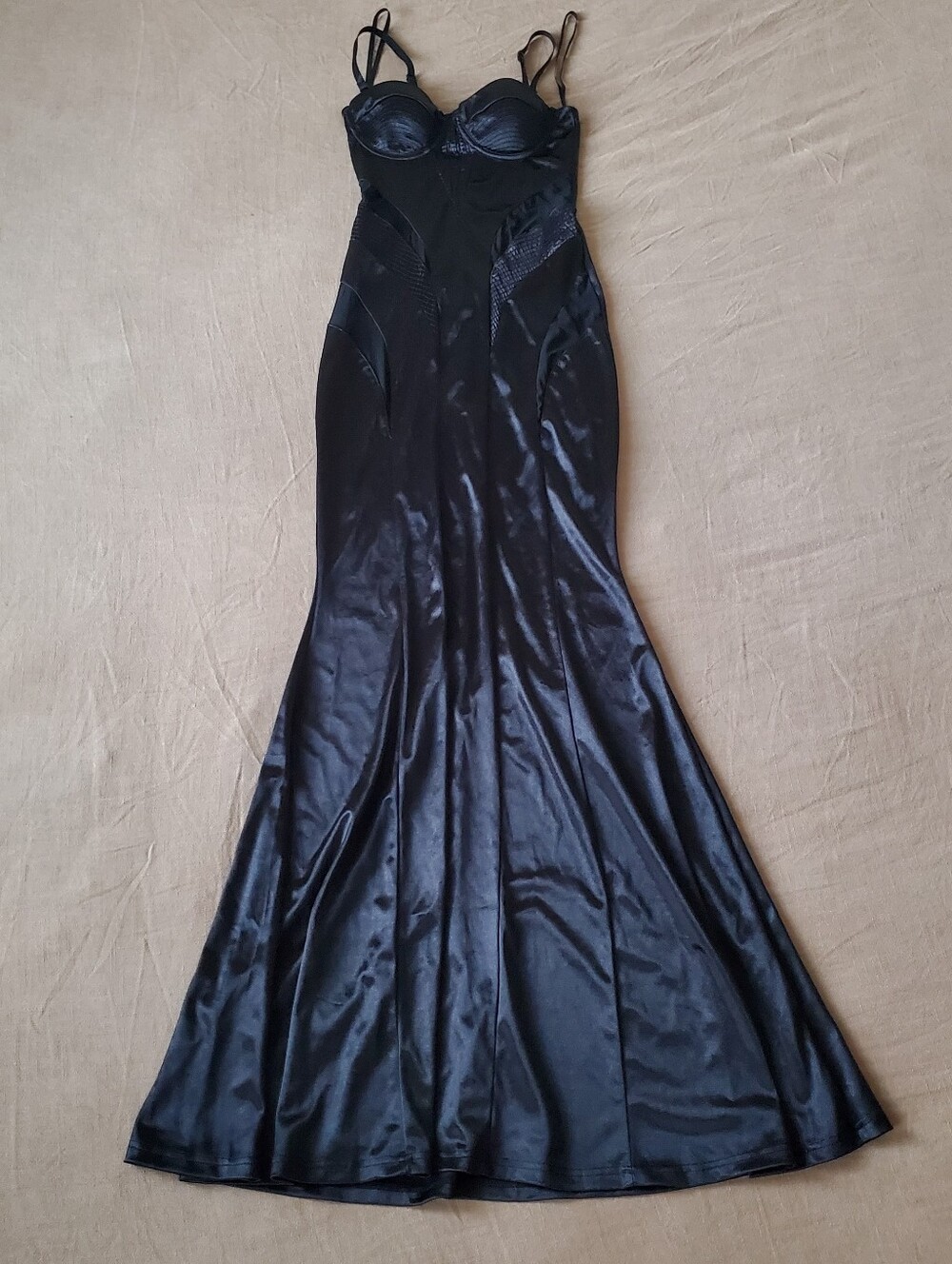 Windsor Kaya Bustier Mesh Satin Mermaid Formal Dress XS